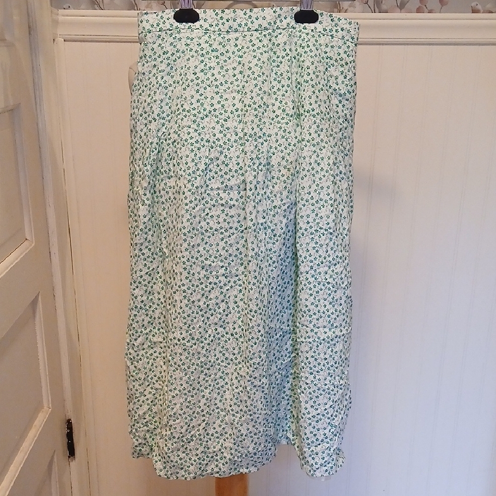 Talbots Green Floral Skirt Set St. Patricks Day Spring Easter
